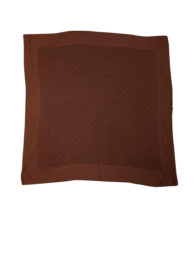 Louis Vuitton - Brown Monogram Silk Scarf - Current Boutique