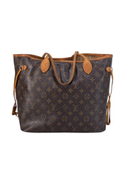 Current Boutique-Louis Vuitton - Brown Monogram Coated Canvas Neverfull MM