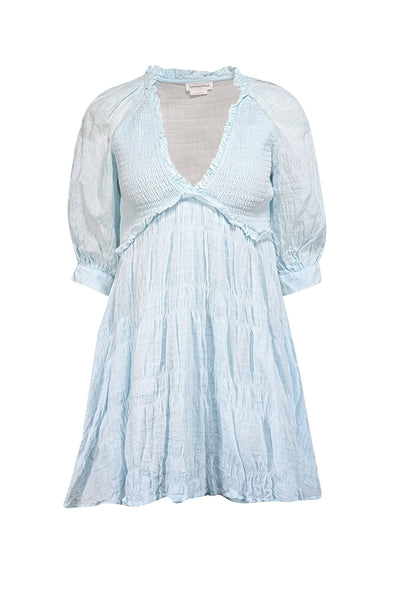 lovers and friends blue ruffle dress Hana Mini Dress