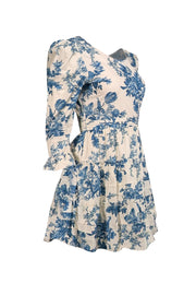 Current Boutique-LoveShackFancy - Ivory & Blue Floral Cotton Dress Sz 2