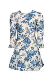 Current Boutique-LoveShackFancy - Ivory & Blue Floral Cotton Dress Sz 2