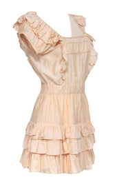 Current Boutique-LoveShackFancy - Pale Orange Cotton & Silk Blend Ruffled Mini Dress Sz S