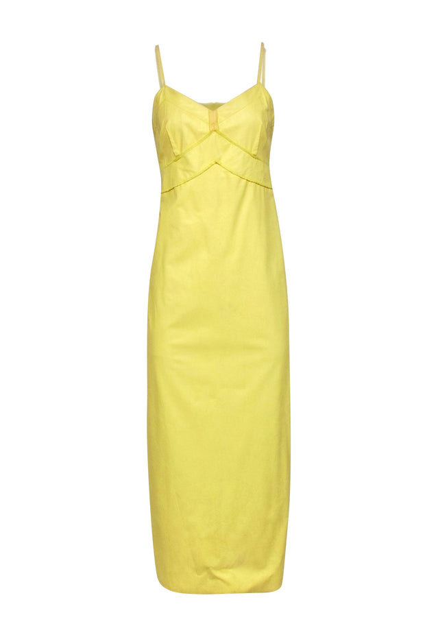 MM6 Maison Martin Margiela - Yellow Faux Leather Maxi Dress Sz 8 MM6 Maison Martin Margiela - Yellow Faux Leather Maxi Dress Sz 8