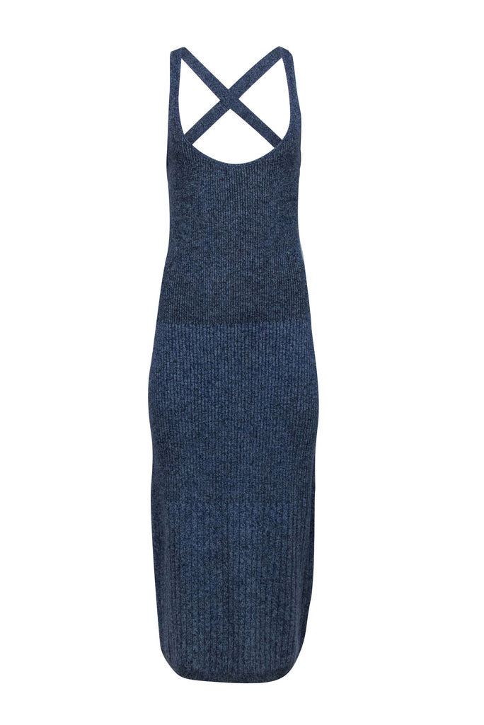 Maison Ullens - Blue, White, & Olive Speckled Rib Knit Midi Dress Sz M Maison Ullens - Blue, White, & Olive Speckled Rib Knit Midi Dress Sz M
