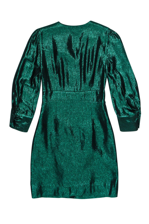 Maje - Green Metallic Long Sleeve Dress Sz 2 Maje - Green Metallic Long Sleeve Dress Sz 2
