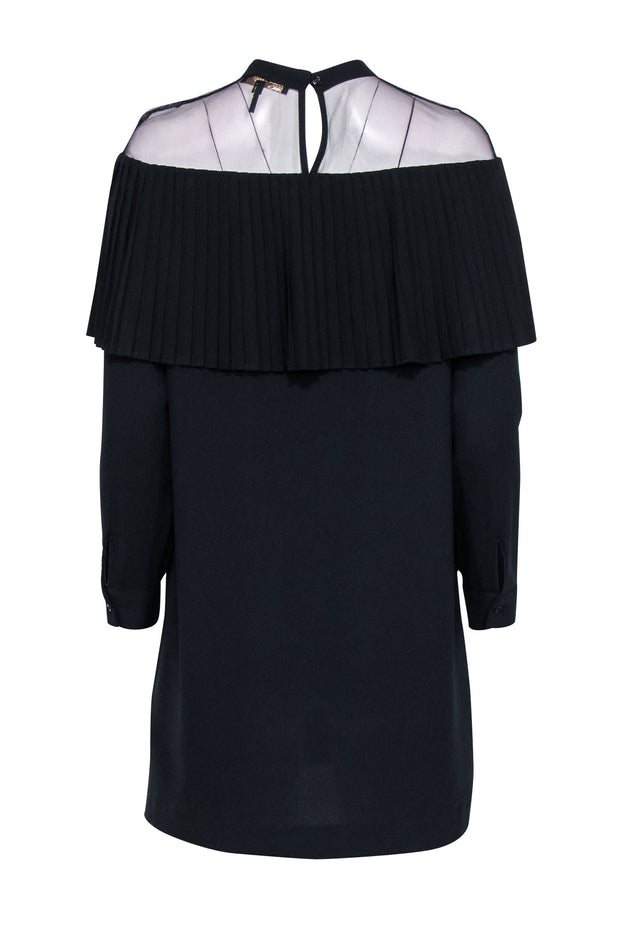 maje mesh dress Stretch mesh dress with openings Black / Gray For Women