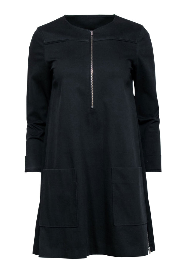 Current Boutique-Maje - Black Cargo Quarter Zipper Front Dress Sz 4