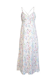 Current Boutique-Maje - Ivory Multi Color Print Jacquard Sleeveless Maxi Dress Sz 4