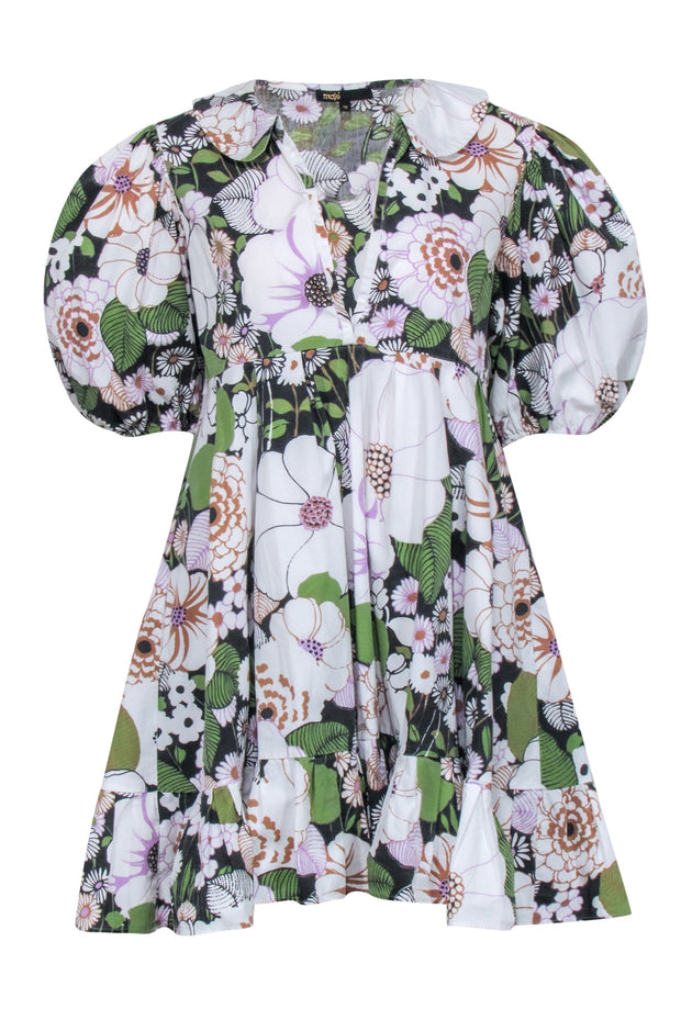 maje short floral dress Floral print short dress Purple For Women