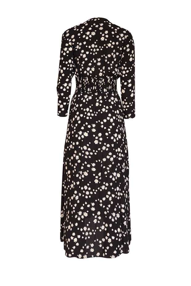 Maje - Black Daisy Print Midi Dress Sz 6 Maje - Black Daisy Print Midi Dress Sz 6