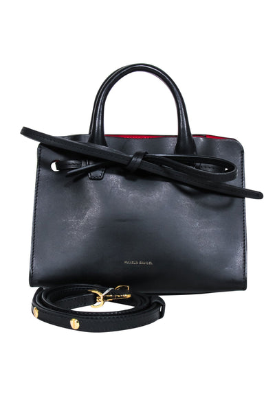 Current Boutique-Mansur Gavriel - Black Italian Vegetable Tanned Leather "Mini Mini Sun" Bag