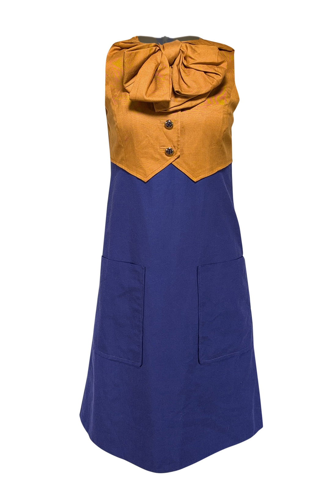 Marc by Marc Jacobs - Purple & Mustard Color Block Sleeveless Dress Sz