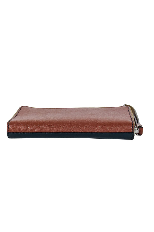 Current Boutique-Marc by Marc Jacobs - Green & Brown Color-Block w/ Tan Trim Wristlet