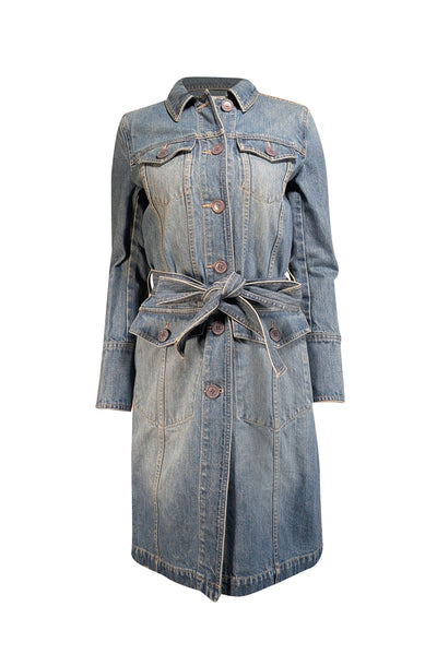 Marc Jacobs - Blue Medium Wash Belted Denim Dress Sz 4 - Current Boutique