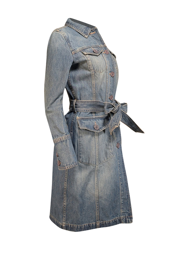 Marc Jacobs - Blue Medium Wash Belted Denim Dress Sz 4 Marc Jacobs - Blue Medium Wash Belted Denim Dress Sz 4