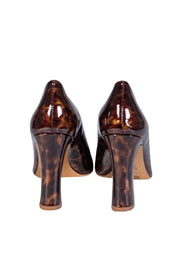 Maryam Nassir Zadeh - Brown Tortoise Print Patent Leather Heels Sz 6.5 - Current Boutique