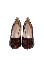 Maryam Nassir Zadeh - Brown Tortoise Print Patent Leather Heels Sz 6.5 - Current Boutique