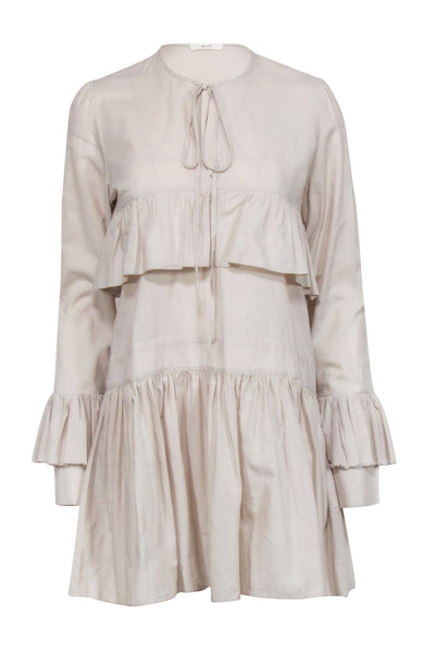 MATIN - Tiered Cotton Mini Dress - Beige