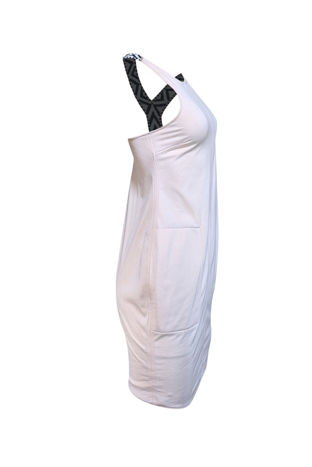 max mara cream dress Technical fabric and cotton dress, hazelnut brown