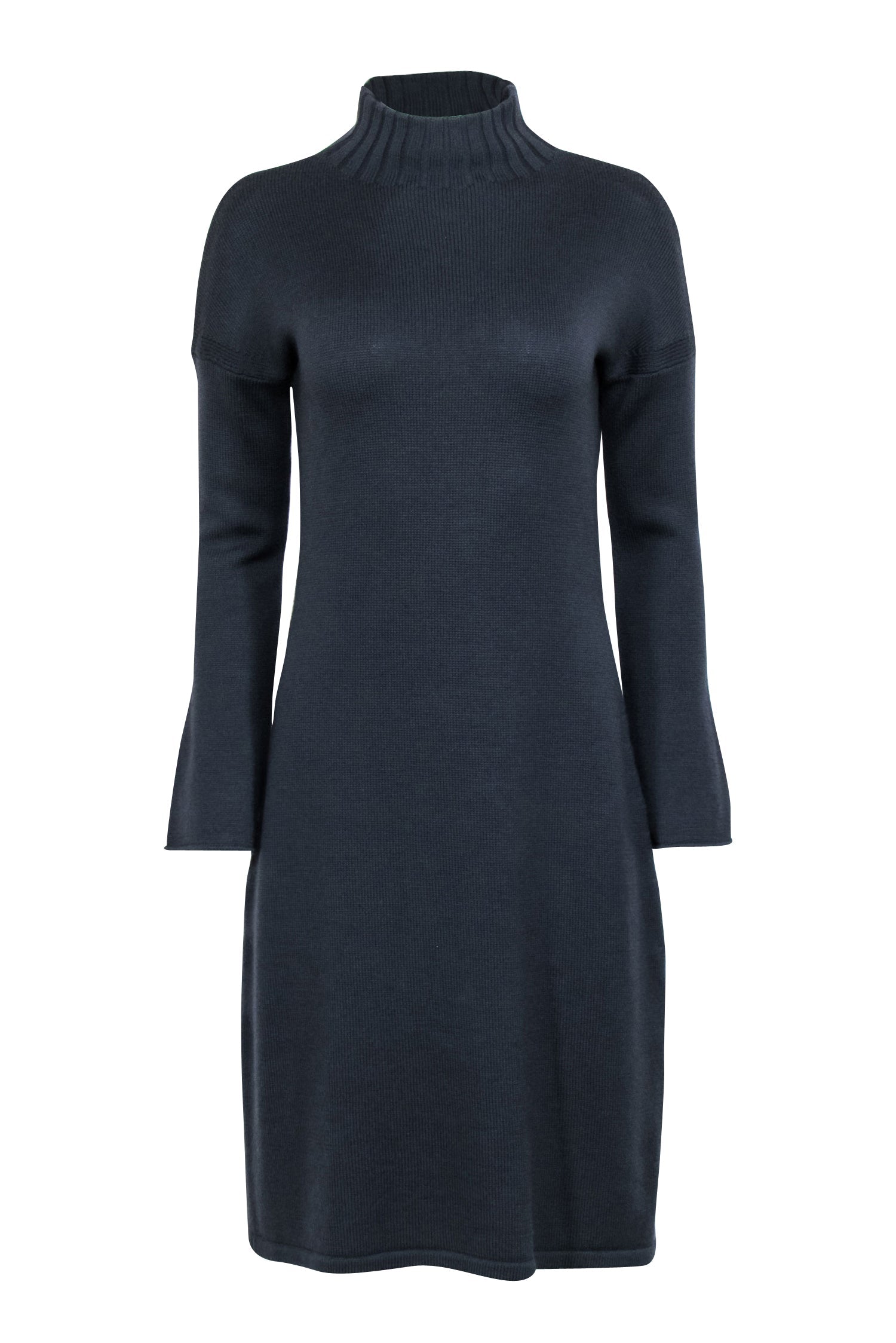 Max Mara Leisure Navile Turtleneck Wool Dress in Dark Grey