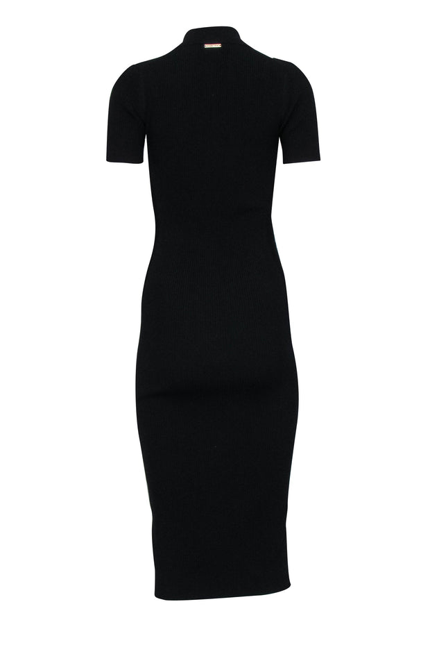 Michael Kors - Black Ribbed Knit Short Sleeve Midi Dress Sz XS Michael Kors - Black Ribbed Knit Short Sleeve Midi Dress Sz XS