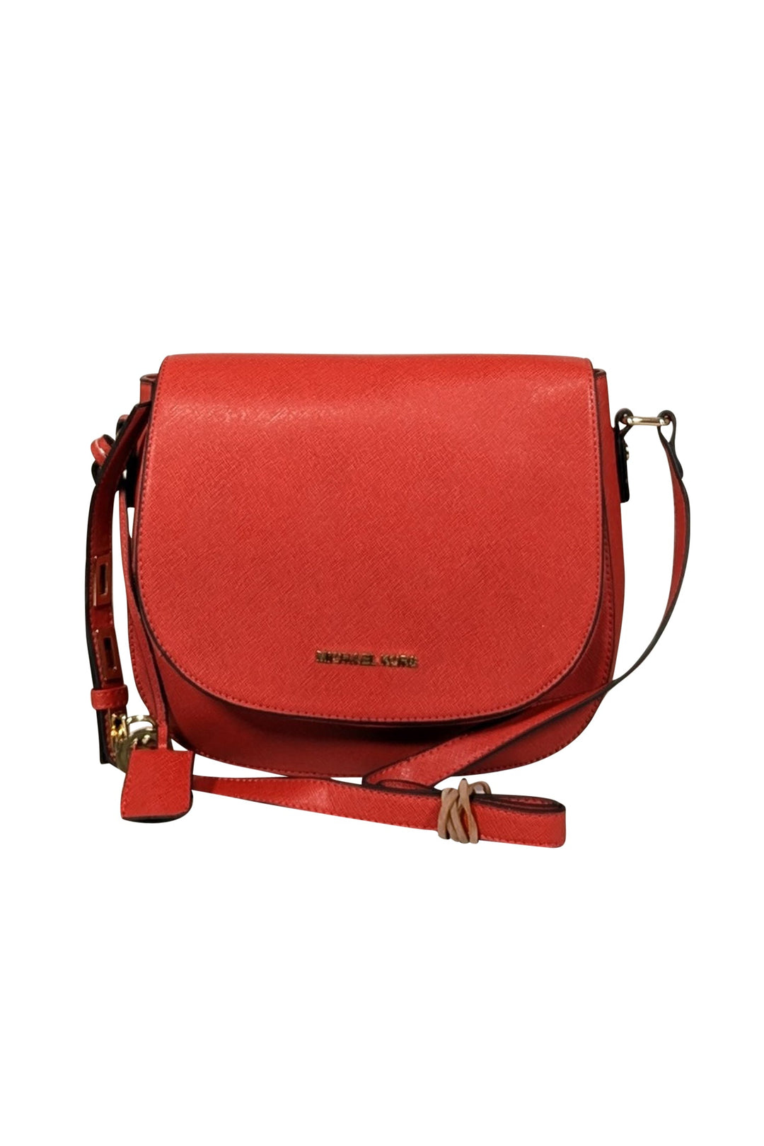 MICHAEL KORS / ショルダーバッグ/レザー/RED Michael Kors - Red Saffiano Leather Saddle Bag | Current Boutique
