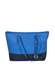 Current Boutique-Michael Kors - Blue & Dark Navy Saffiano Leather Tote Bag