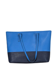 Current Boutique-Michael Kors - Blue & Dark Navy Saffiano Leather Tote Bag