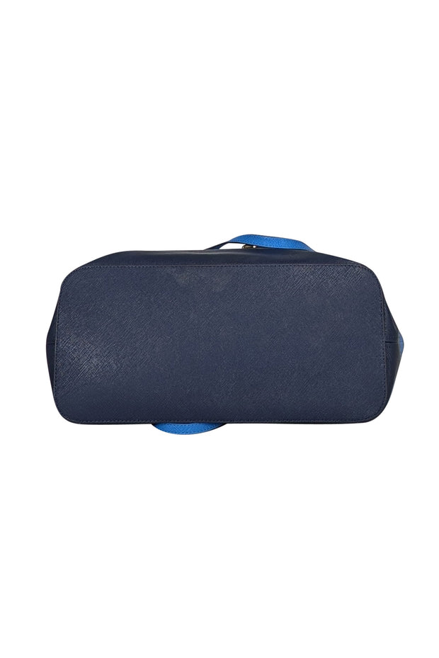 Current Boutique-Michael Kors - Blue & Dark Navy Saffiano Leather Tote Bag