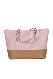Current Boutique-Michael Kors - Light Pink & Tan Saffiano Leather Tote Bag