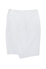 Current Boutique-Michelle Mason - White Lambskin Asymmetircal Skirt Sz 4