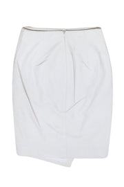Current Boutique-Michelle Mason - White Lambskin Asymmetircal Skirt Sz 4