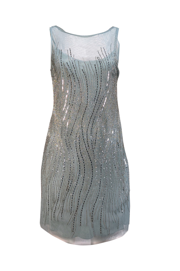 Mignon - Seafoam Green Embellished Mesh Dress Sz 4 Mignon - Seafoam Green Embellished Mesh Dress Sz 4
