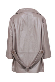 Current Boutique-Milady - Beige Leather Double Breasted Jacket Sz 10