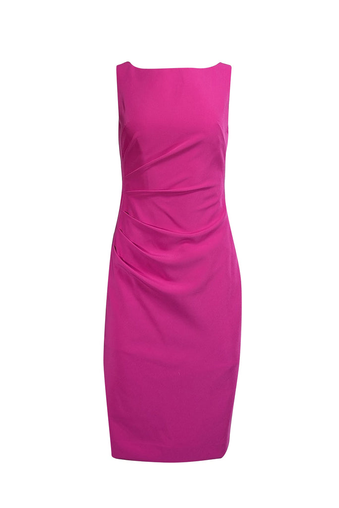 Milly - Dark Pink Side Ruched Sleeveless Dress Sz 2