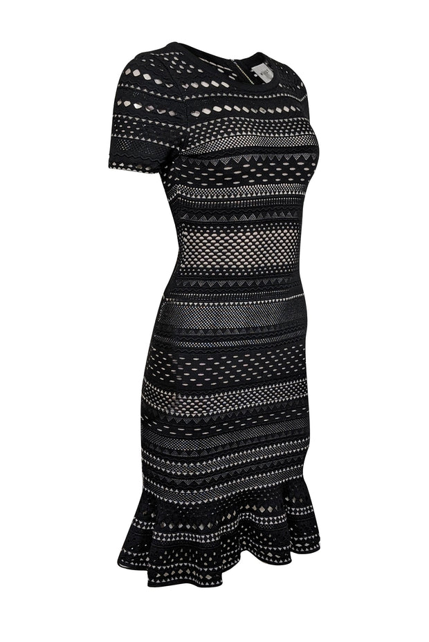 Milly Women's Geo Cutout Midi Dress - Black