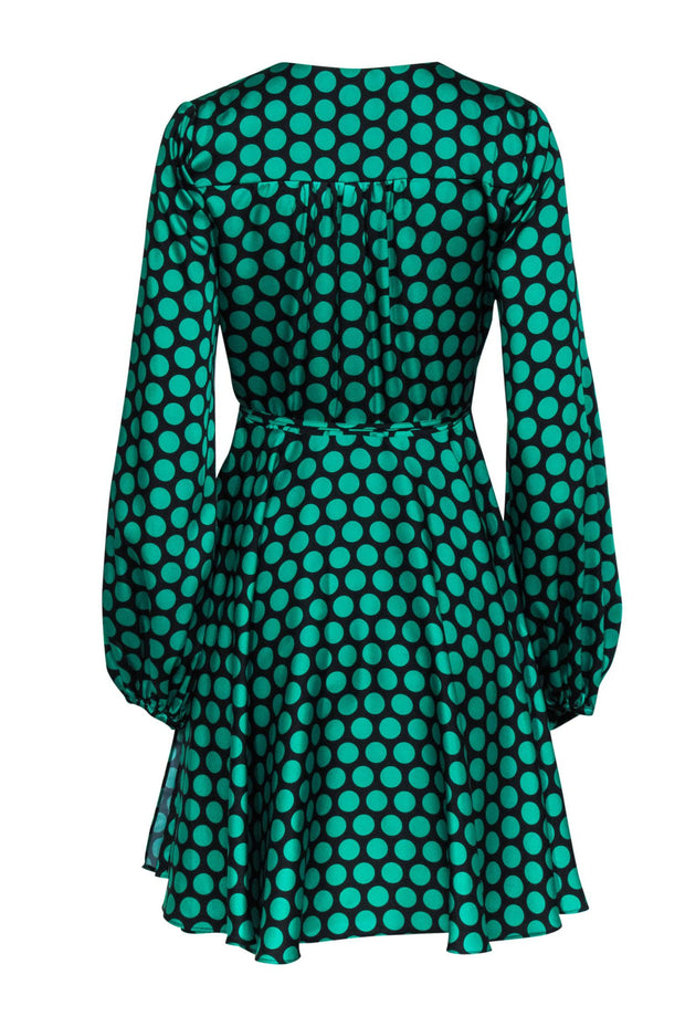 Milly Siena Dot Print Twill Wrap Dress - Green Milly Siena Dot Print Twill Wrap Dress - Green