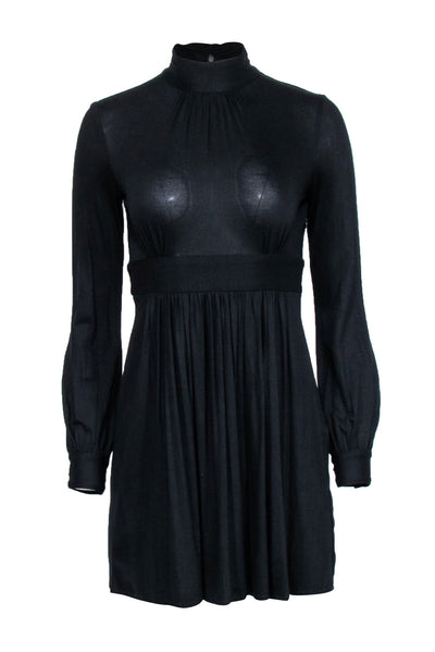 Current Boutique-Milly - Black Mock Neck Long Sleeve Dress Sz S