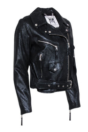 Current Boutique-Milly - Black Metallic Moto Jacket Sz 6