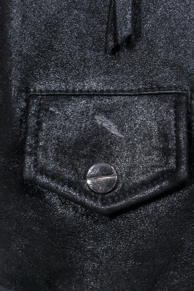 Current Boutique-Milly - Black Metallic Moto Jacket Sz 6