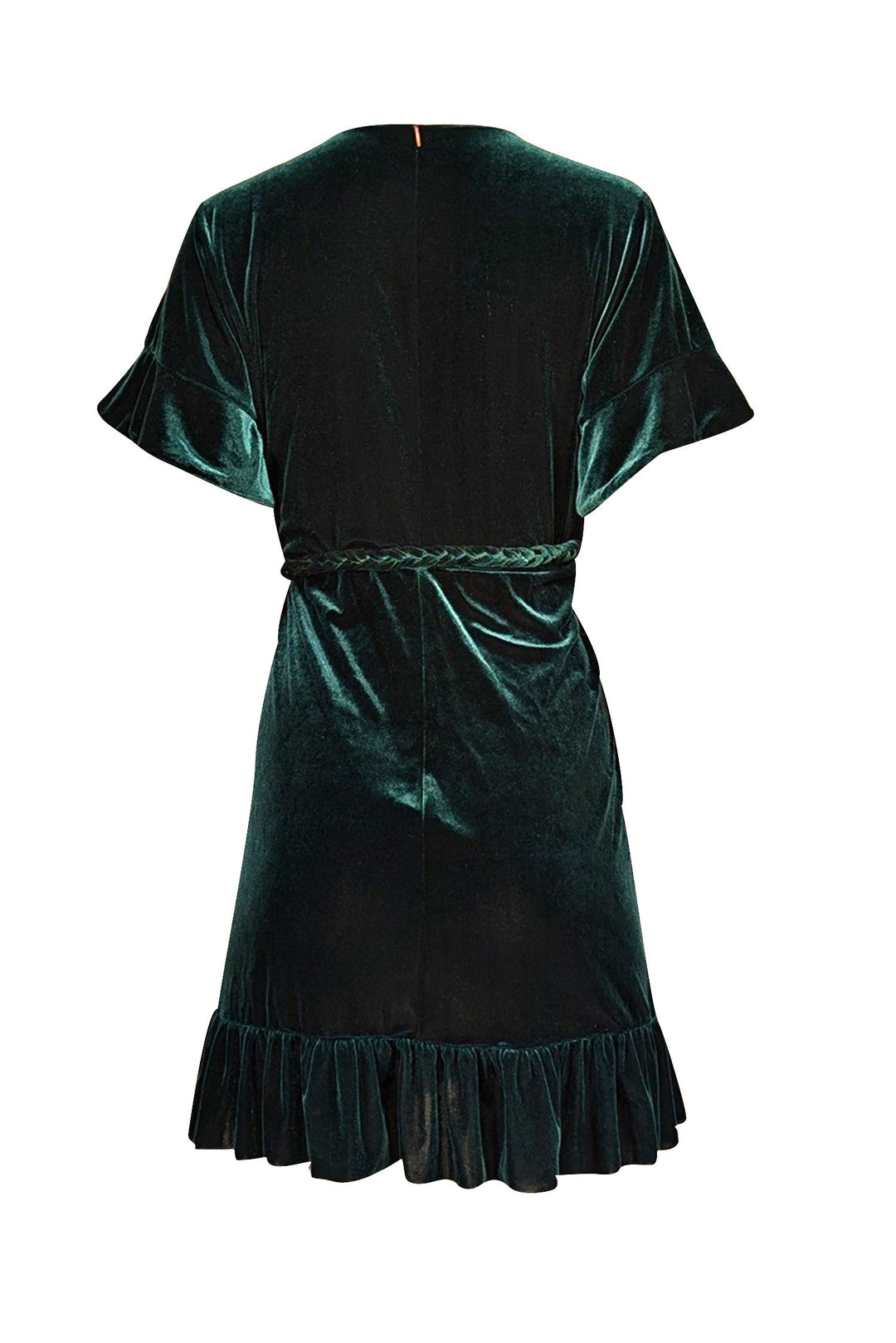 Misa Los Angeles Desma Plunging Velvet Wrap Dress, Green, Women's, S