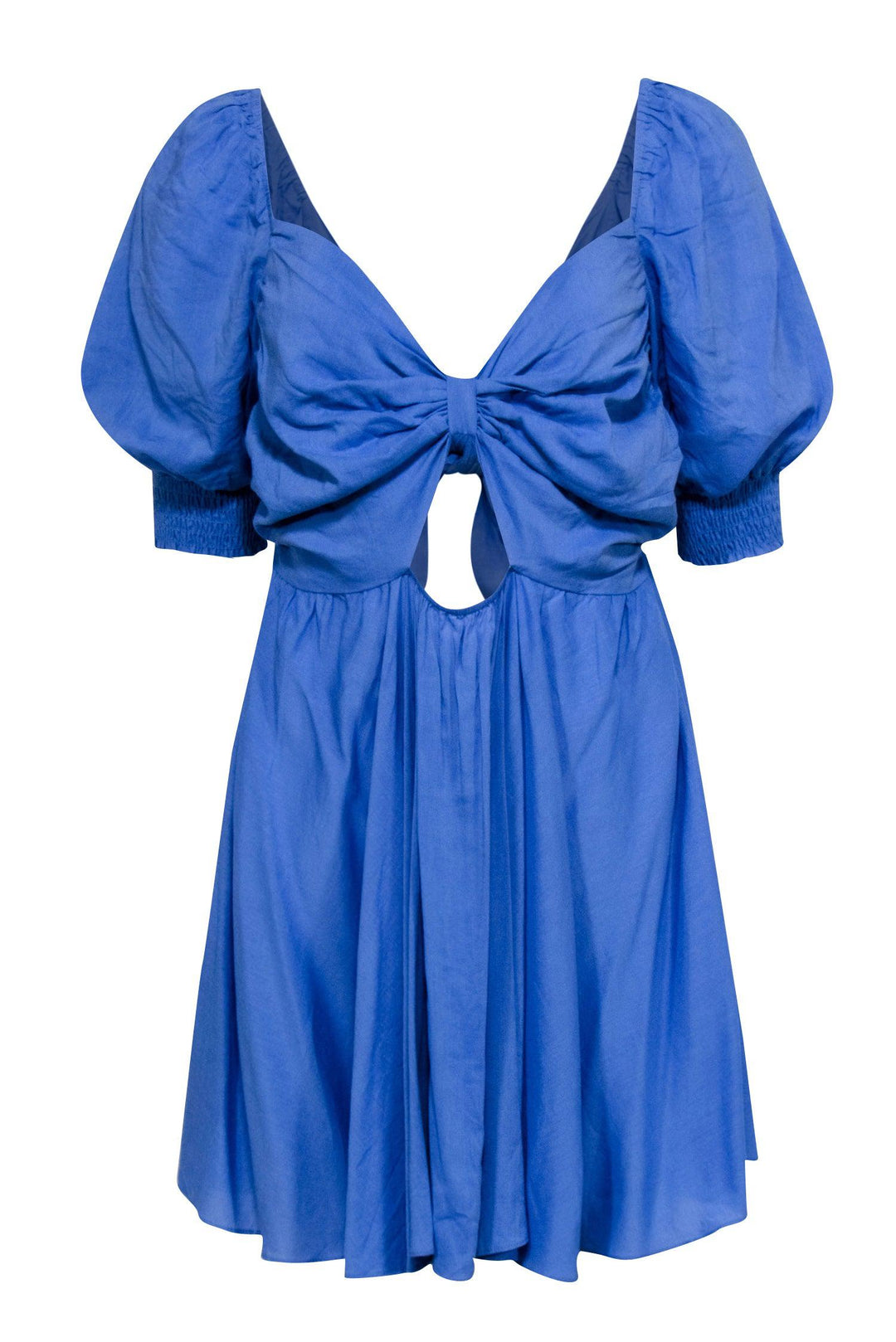 MISA Los Angeles - Blue Tie Back Short Sleeve Dress Sz M MISA Los Angeles - Blue Tie Back Short Sleeve Dress Sz M