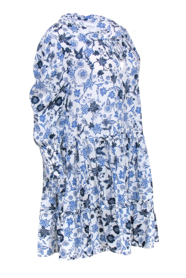 blue misa dress Blurred Bouquet Poplin / XXS