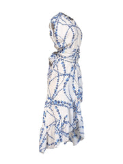 Current Boutique-MISA Los Angeles - White w/ Blue & Pink Floral Print Dress Sz XS