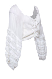 Current Boutique-MISA Los Angeles - White Smocked Off The Shoulder Top Sz M