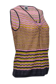 Current Boutique-Missoni - Pink & Multi Color Chevron Knit Sleeveless Tank Sz 6
