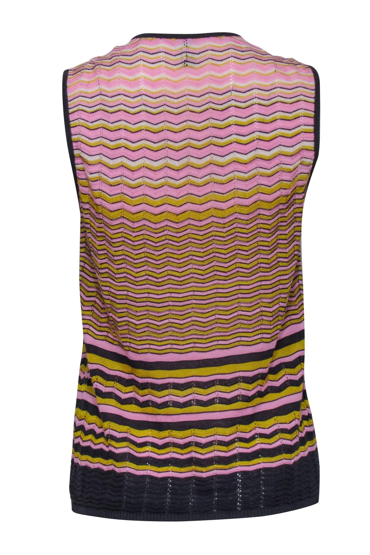 Current Boutique-Missoni - Pink & Multi Color Chevron Knit Sleeveless Tank Sz 6