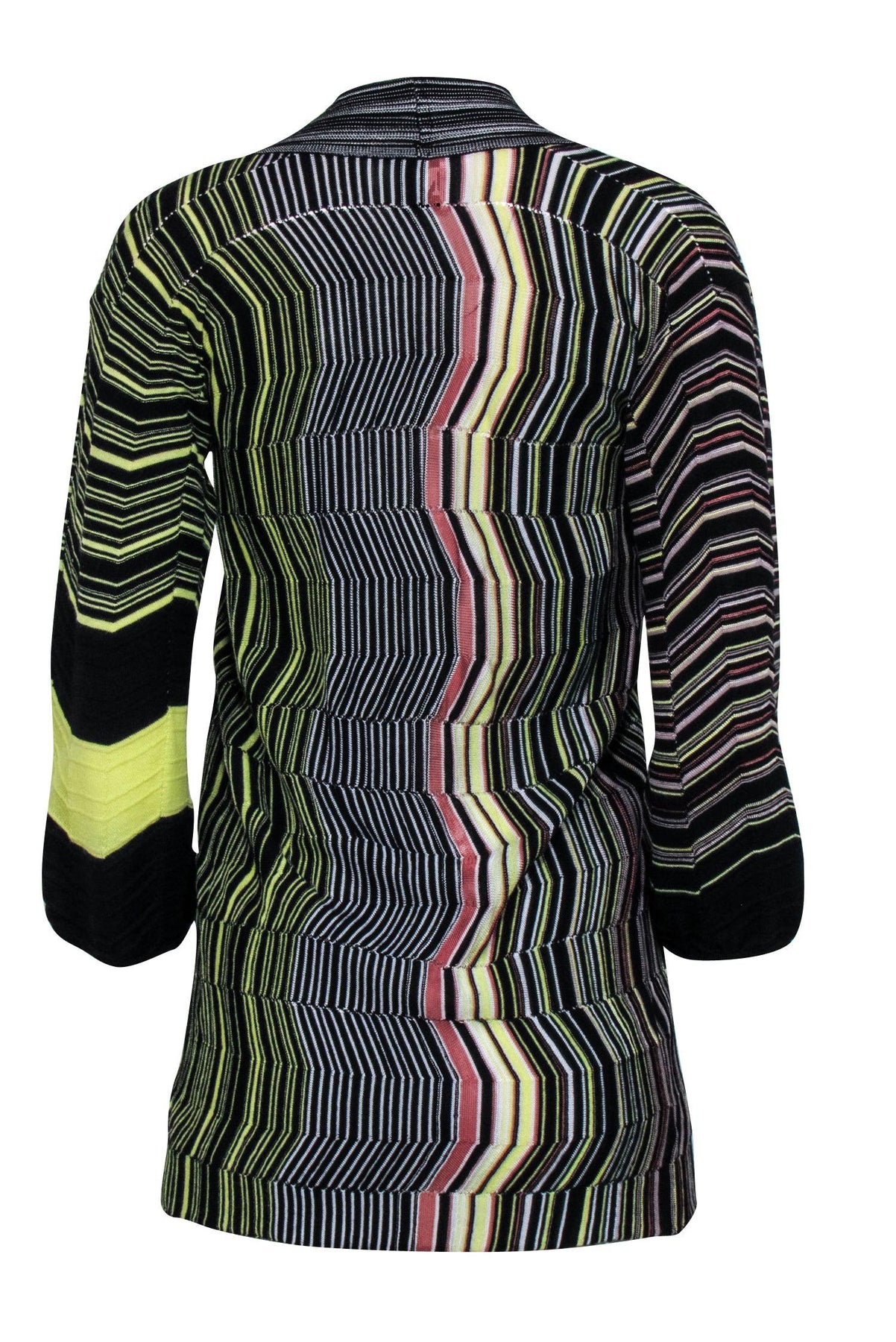 Current Boutique-Missoni - Black w/ Multicolor Stripe Open Front Cardigan Sz 2