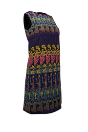 Current Boutique-Missoni - Indigo & Multicolor Floral Print Sleeveless Shift Dress Sz 2