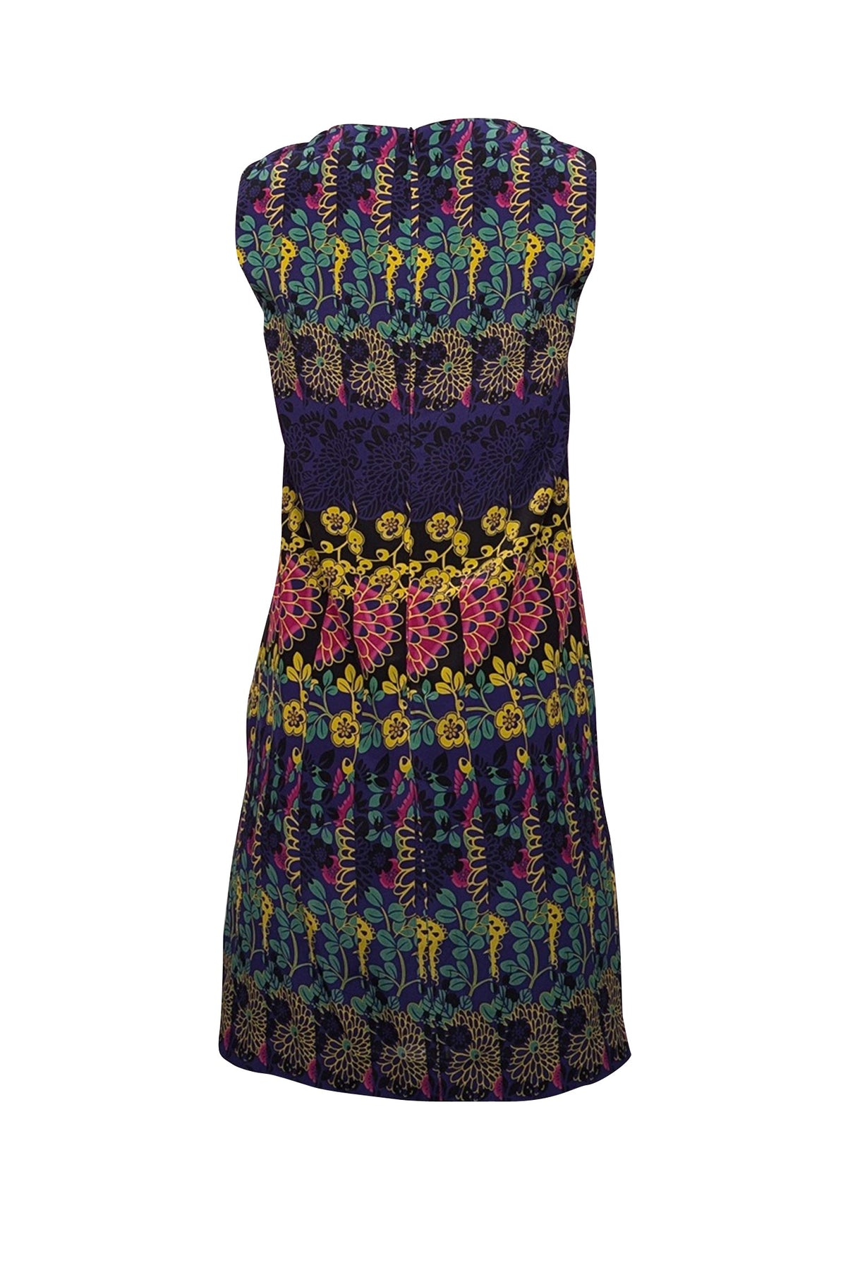 Current Boutique-Missoni - Indigo & Multicolor Floral Print Sleeveless Shift Dress Sz 2